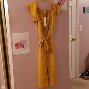 Autumn Yellow Off the shoulder dress